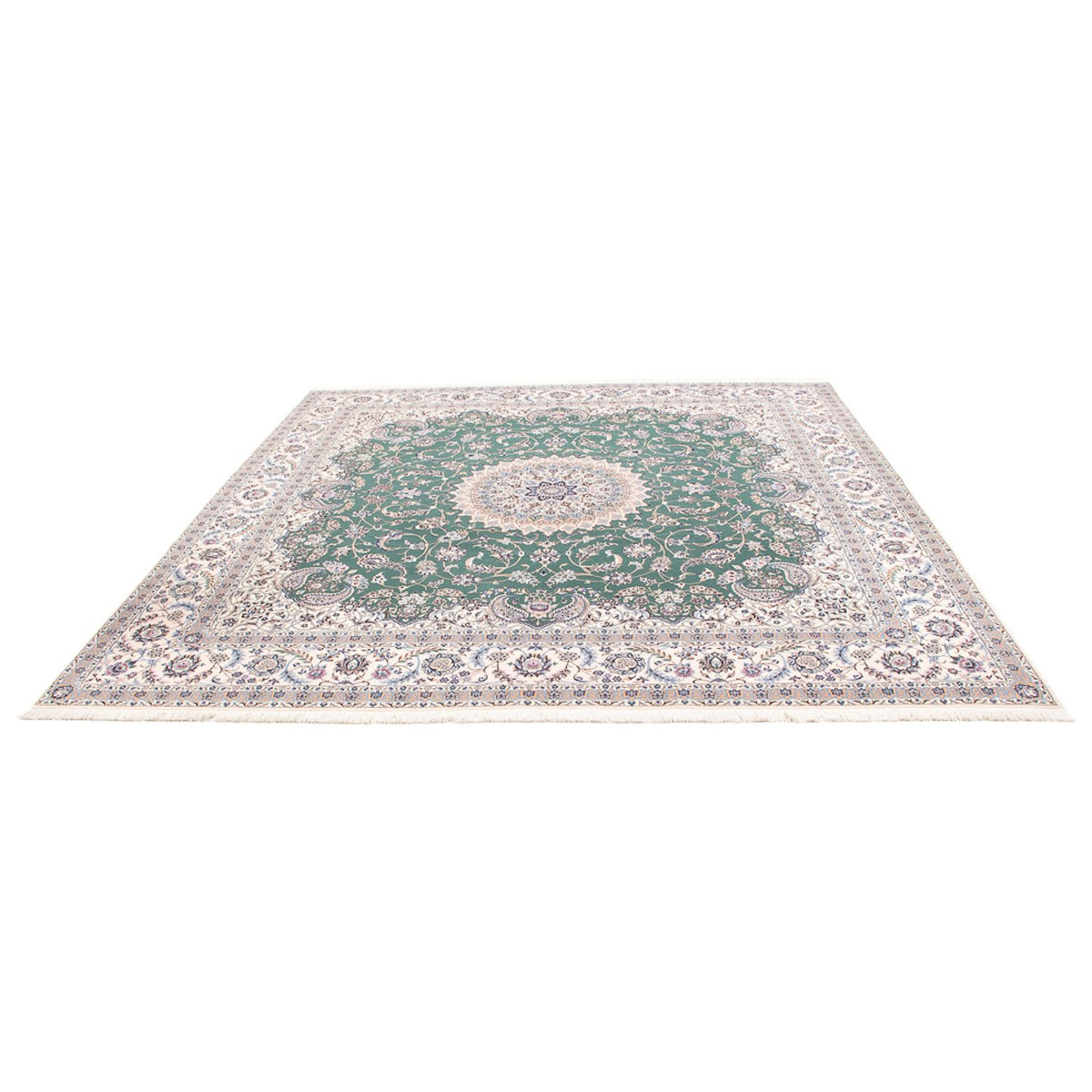 Tapis persan - Nain - Premium - 260 x 255 cm - vert