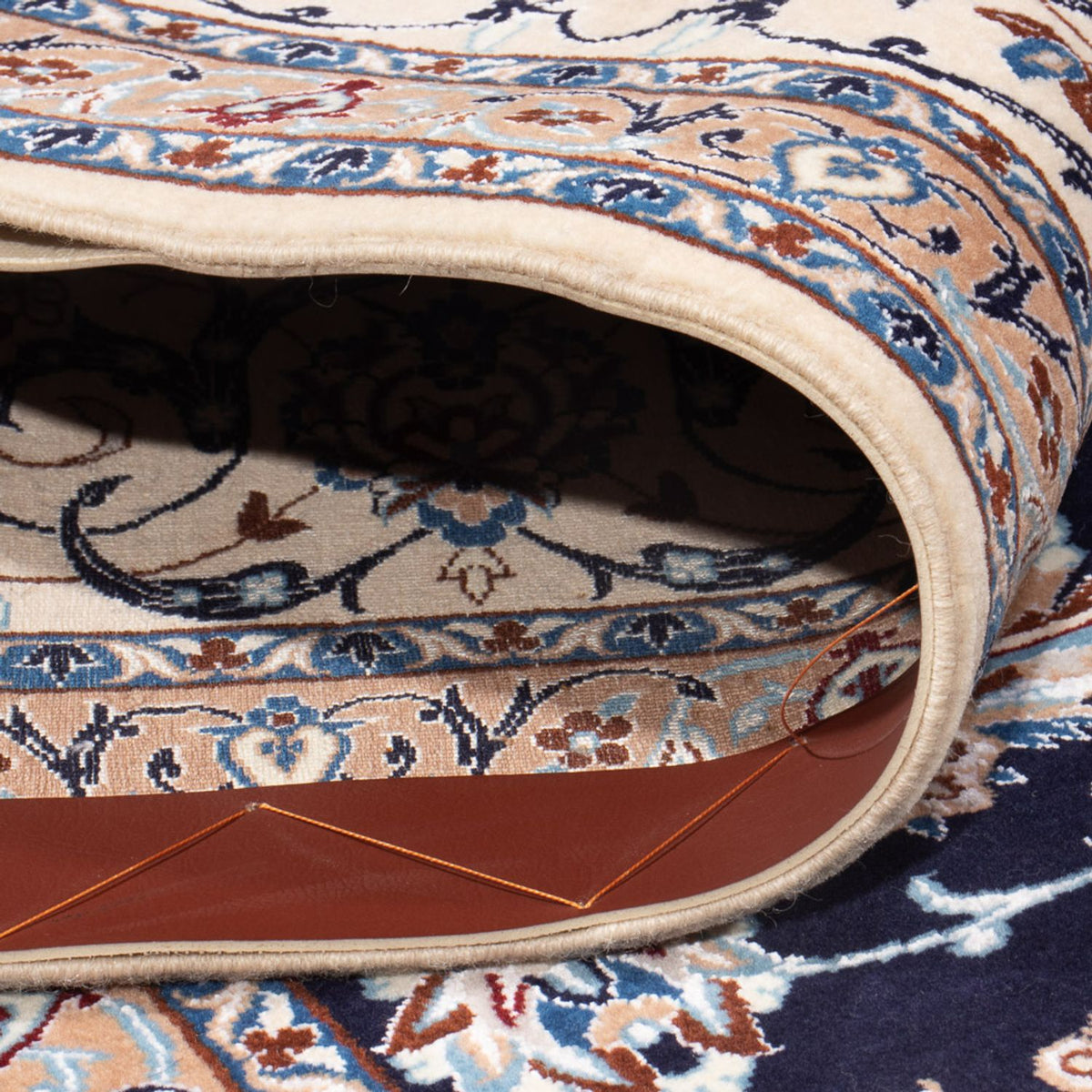 Tapis persan - Nain - Premium - 273 x 184 cm - bleu foncé