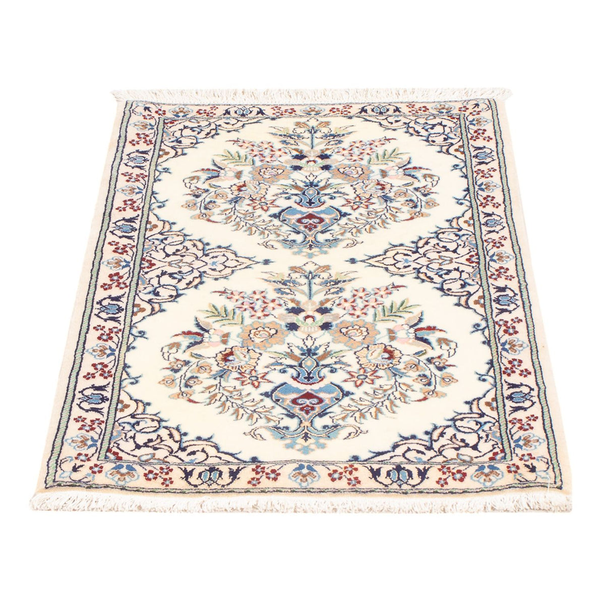 Tapis persan - Nain - Premium - 80 x 50 cm - crème
