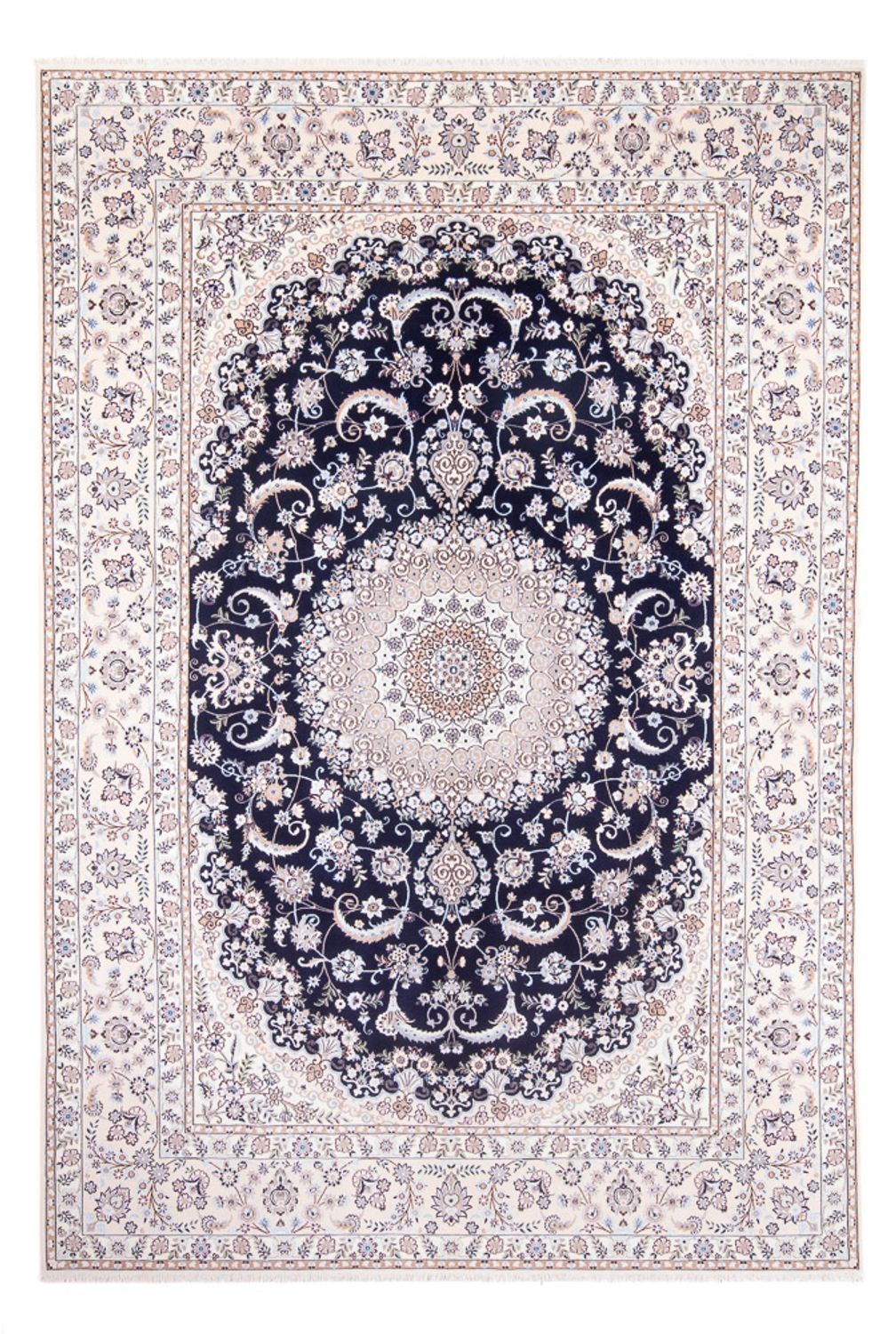 Tapis persan - Nain - Premium - 306 x 207 cm - bleu foncé