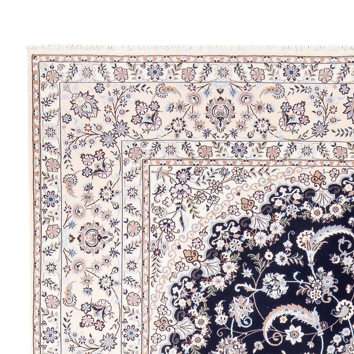 Tapis persan - Nain - Premium - 306 x 207 cm - bleu foncé