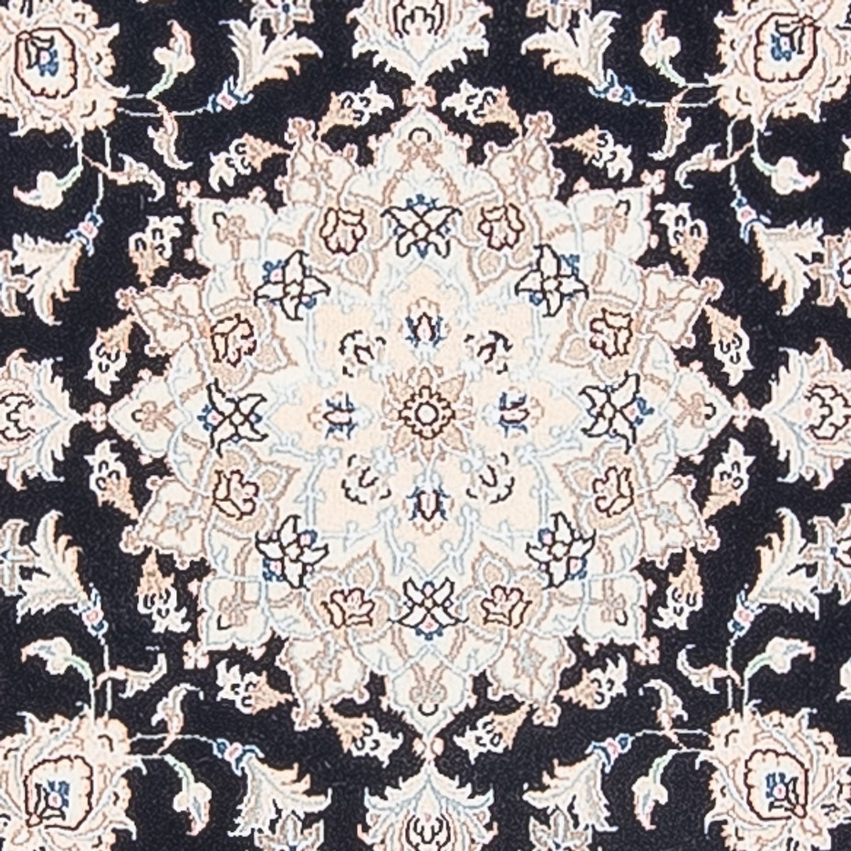 Tapis persan - Nain - Premium ronde  - 105 x 104 cm - bleu foncé