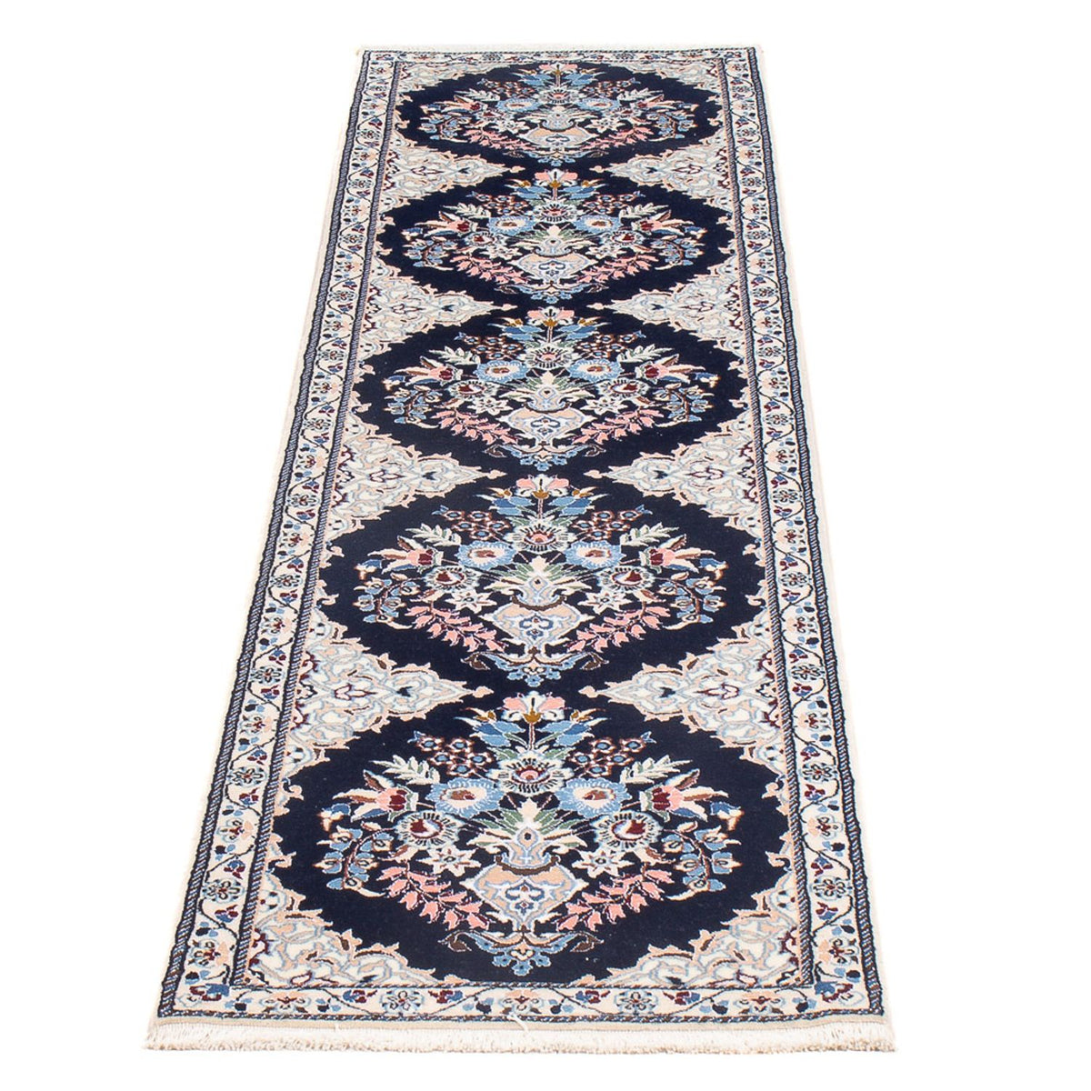 Tapis de couloir Tapis persan - Nain - Premium - 202 x 46 cm - bleu foncé