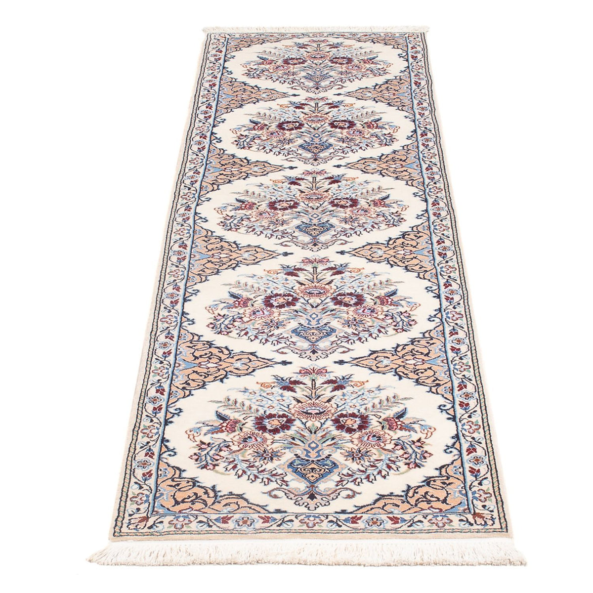 Tapis de couloir Tapis persan - Nain - Premium - 203 x 48 cm - crème
