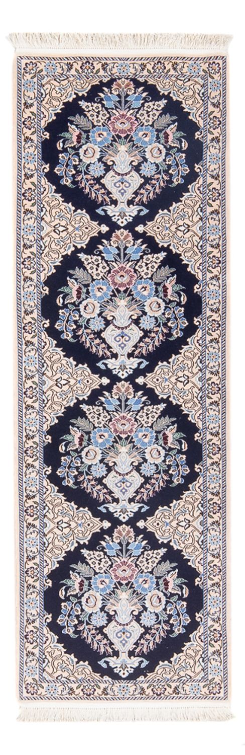 Tapis de couloir Tapis persan - Nain - Premium - 156 x 50 cm - bleu foncé