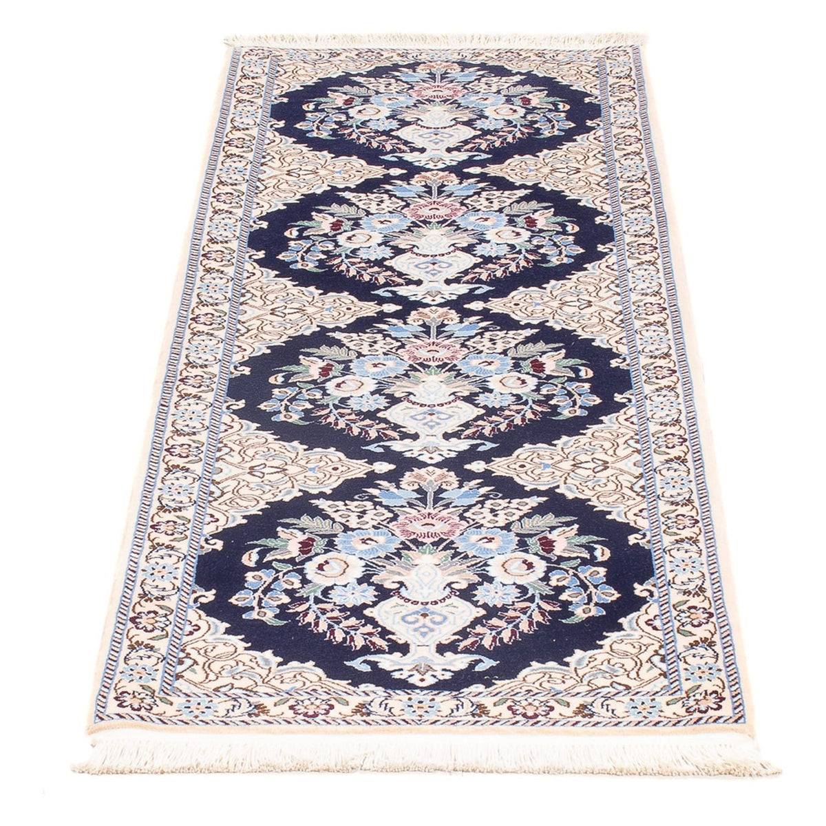 Tapis de couloir Tapis persan - Nain - Premium - 156 x 50 cm - bleu foncé