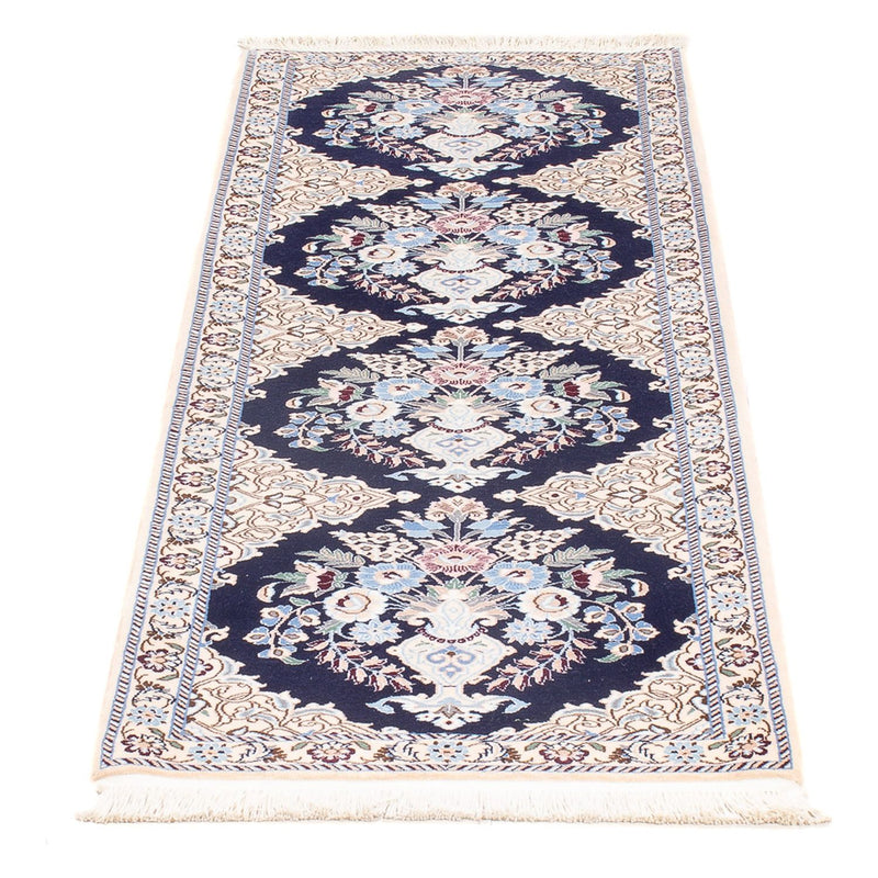 Tapis de couloir Tapis persan - Nain - Premium - 156 x 50 cm - bleu foncé