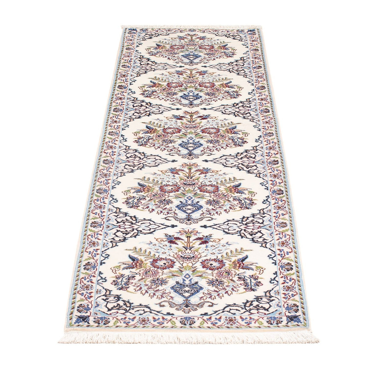 Tapis de couloir Tapis persan - Nain - Premium - 196 x 52 cm - crème