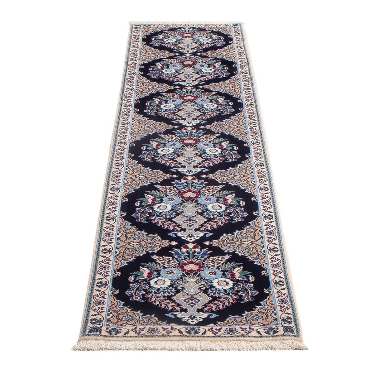 Tapis de couloir Tapis persan - Nain - Premium - 230 x 47 cm - bleu foncé