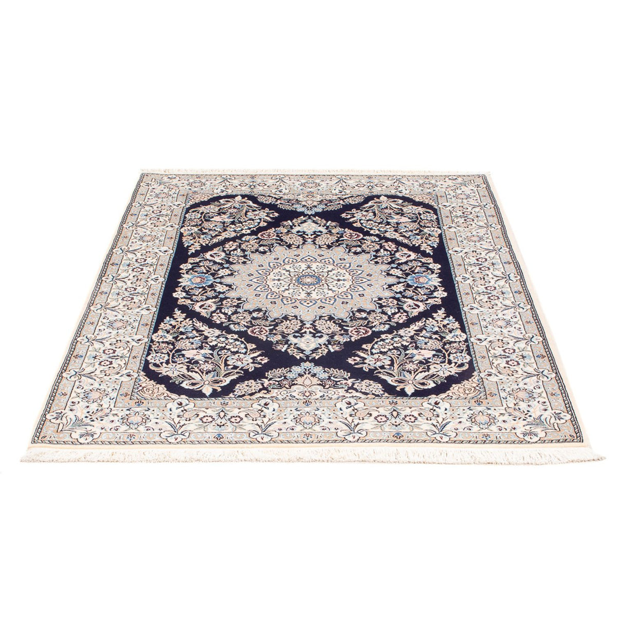 Tapis persan - Nain - Premium - 147 x 104 cm - bleu foncé