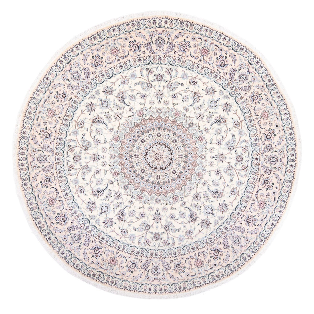 Tapis persan - Nain - Premium ronde  - 247 x 247 cm - crème
