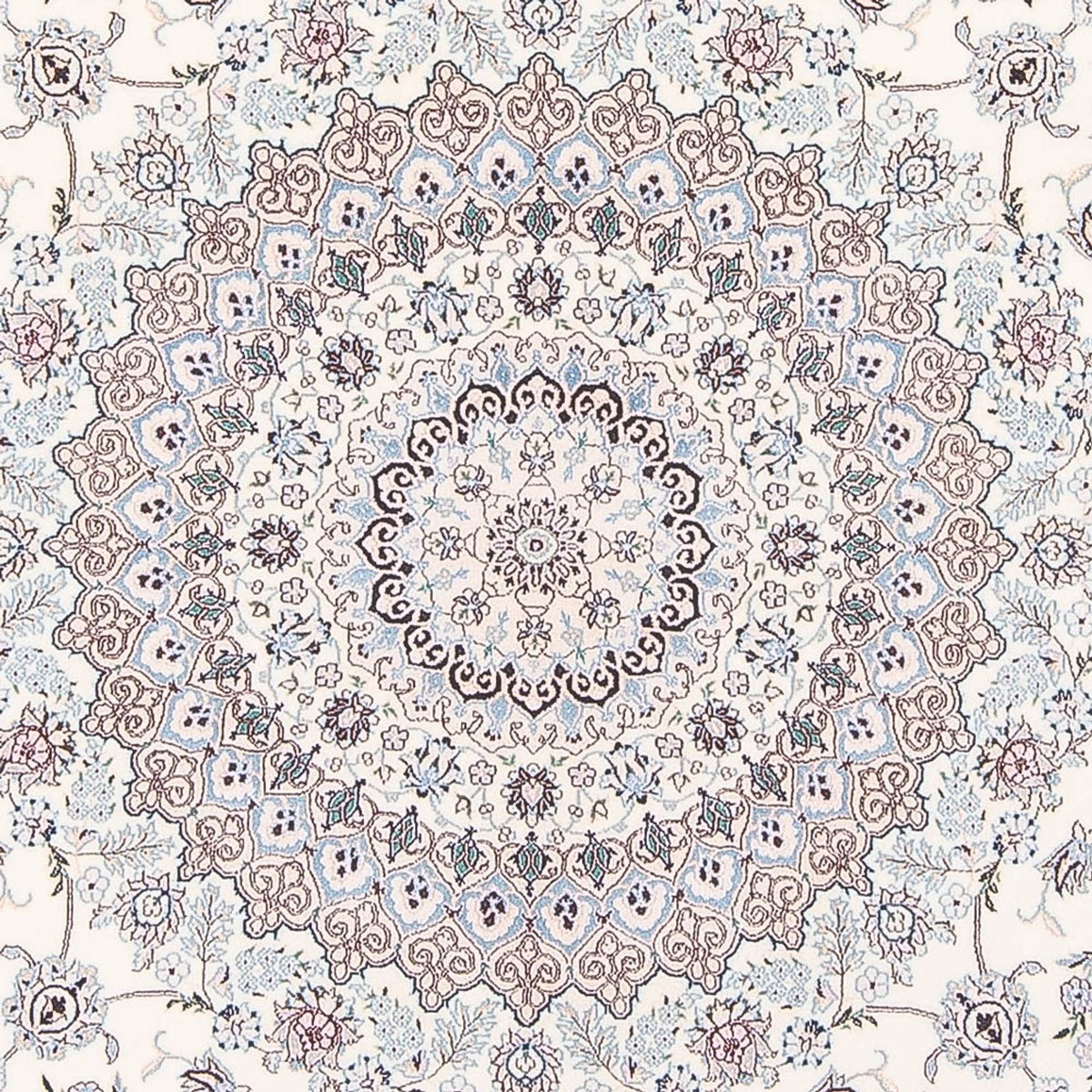 Tapis persan - Nain - Premium ronde  - 247 x 247 cm - crème