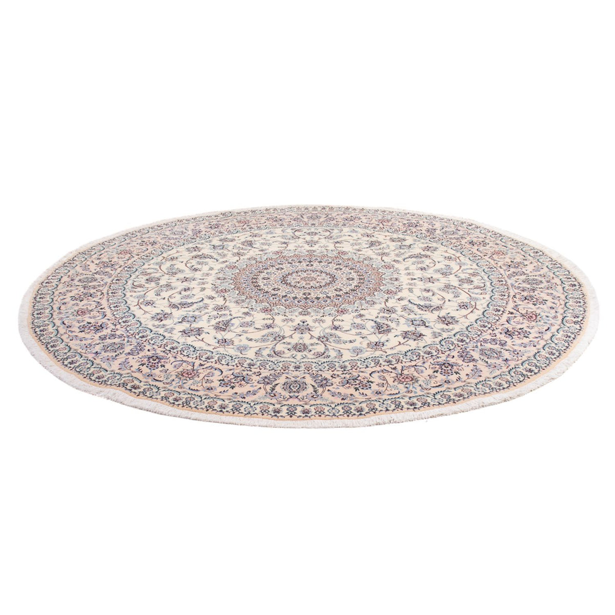 Tapis persan - Nain - Premium ronde  - 247 x 247 cm - crème