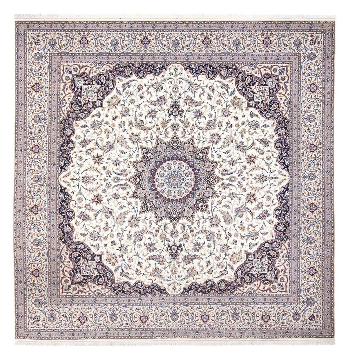 Tapis persan - Nain - Premium carré - 308 x 308 cm - crème