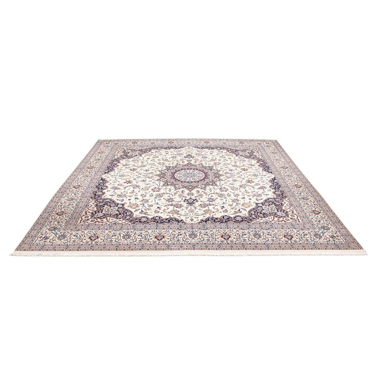 Tapis persan - Nain - Premium carré - 308 x 308 cm - crème