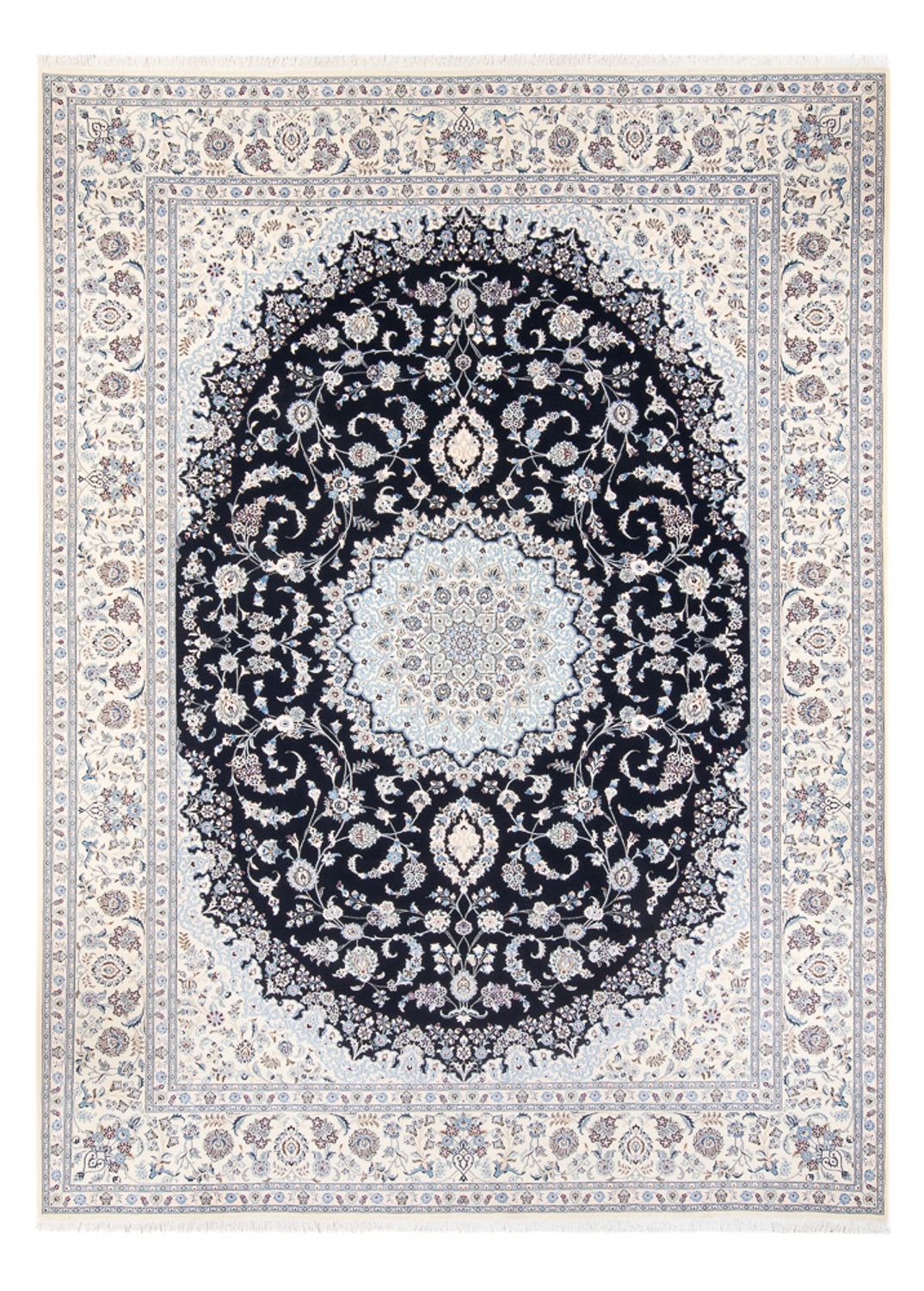 Tapis persan - Nain - Premium - 345 x 252 cm - bleu foncé