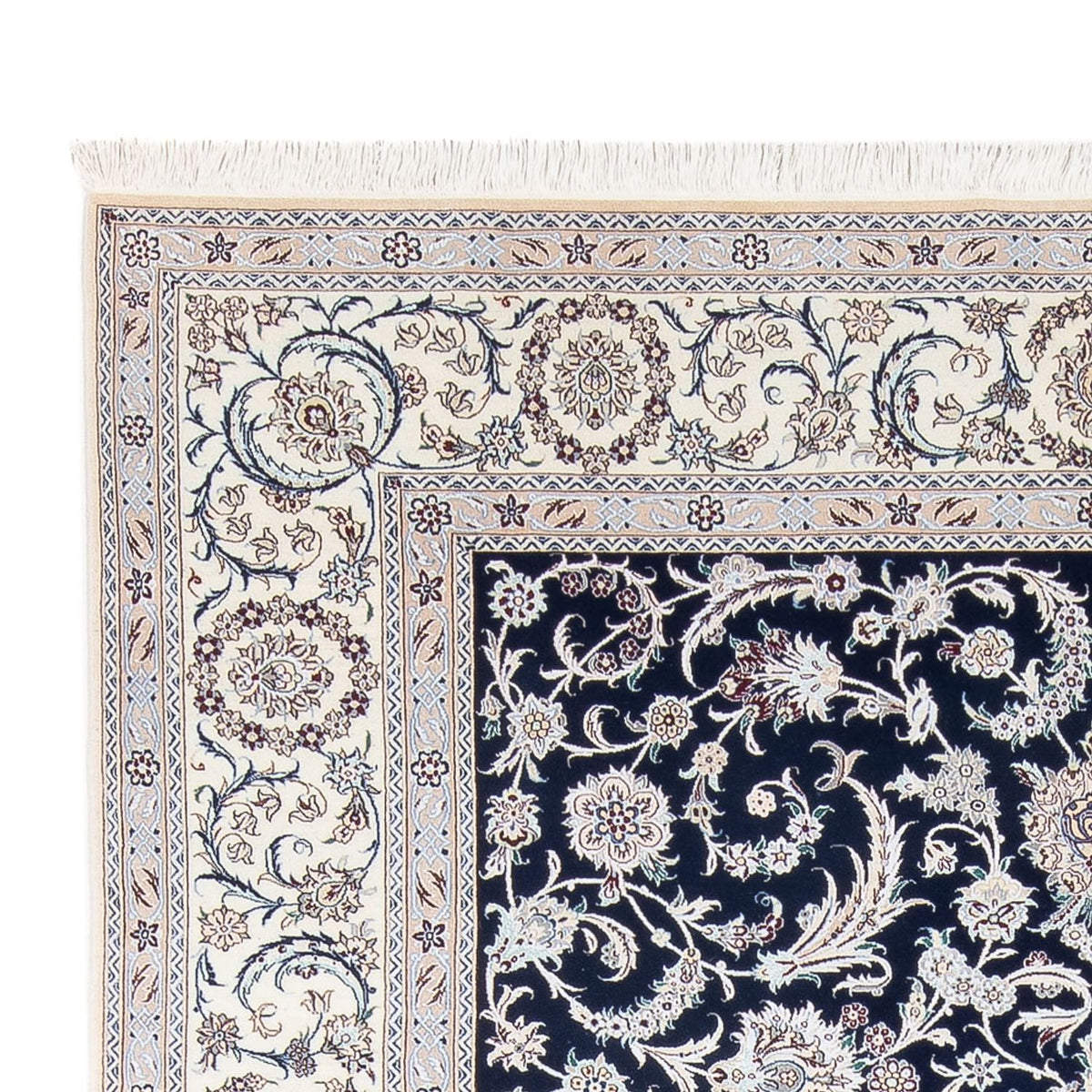 Tapis persan - Nain - Premium - 298 x 195 cm - bleu foncé