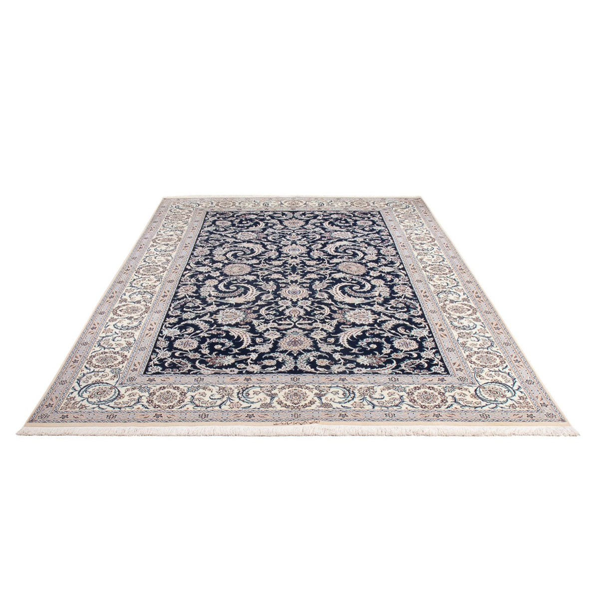 Tapis persan - Nain - Premium - 298 x 195 cm - bleu foncé