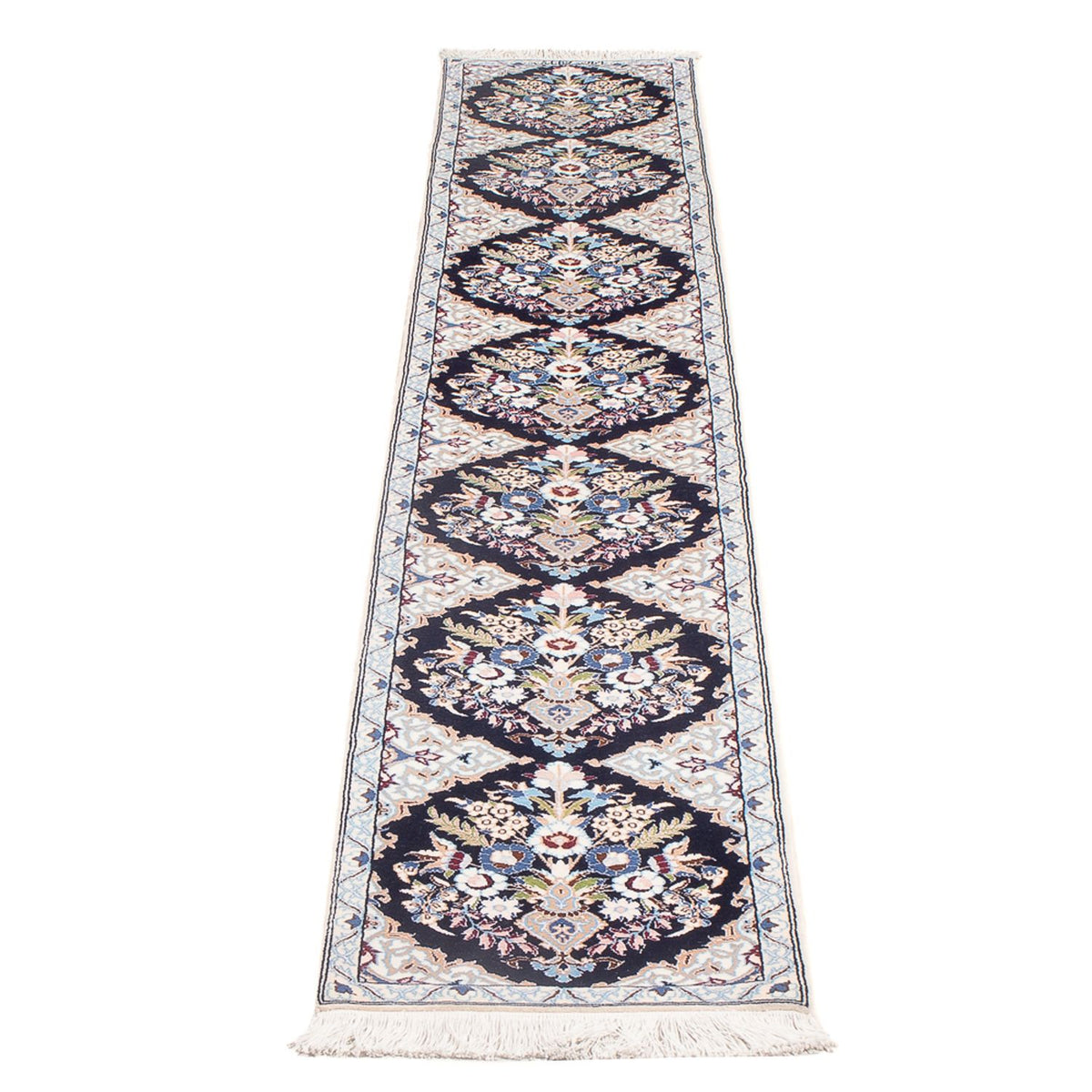Tapis de couloir Tapis persan - Nain - Premium - 215 x 33 cm - bleu foncé