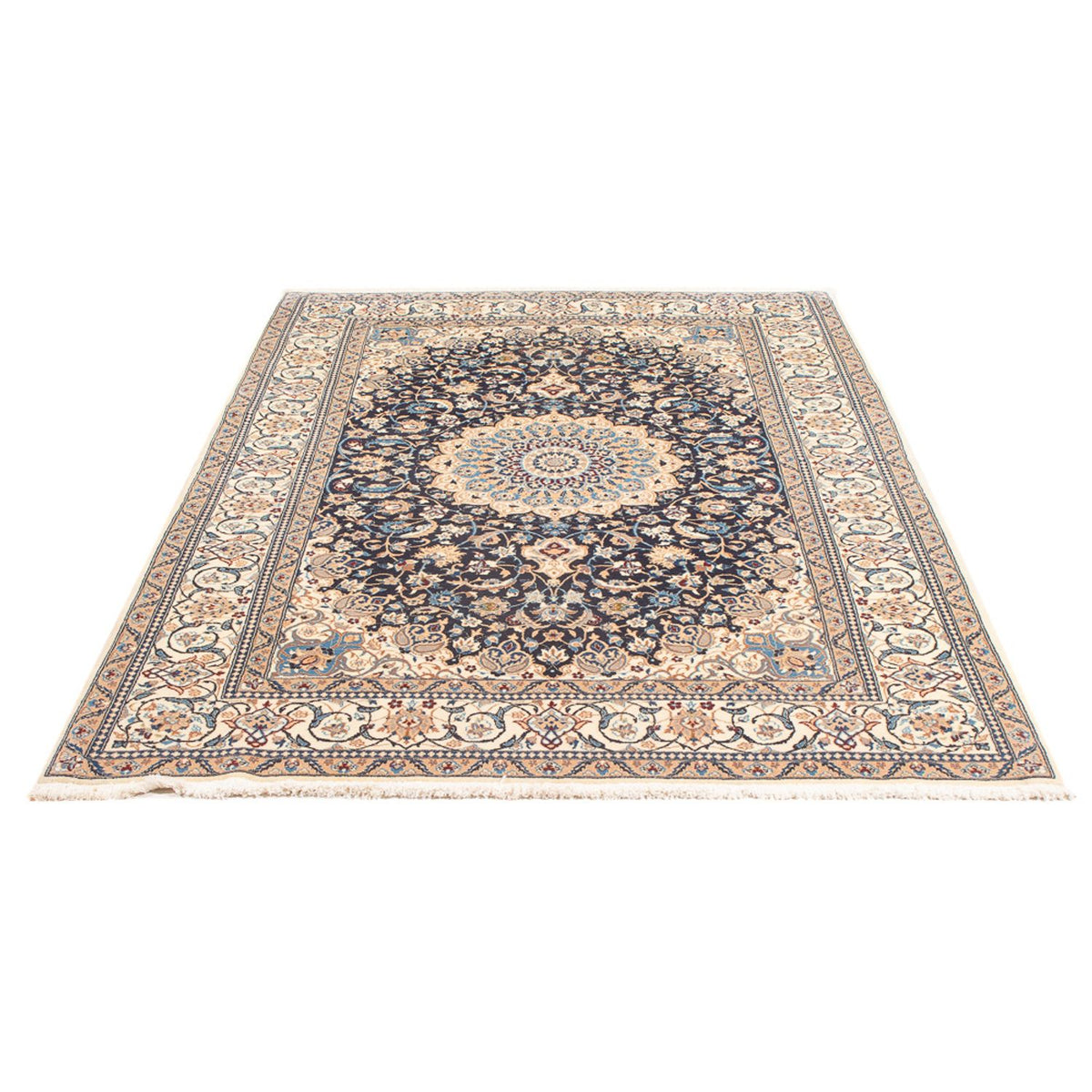 Tapis persan - Nain - Premium - 202 x 129 cm - bleu foncé
