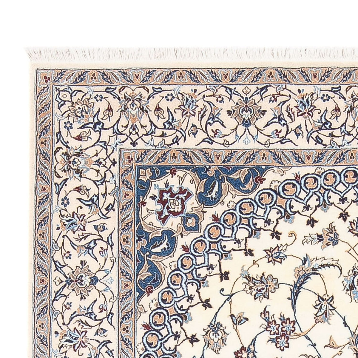 Tapis persan - Nain - Premium - 211 x 130 cm - crème