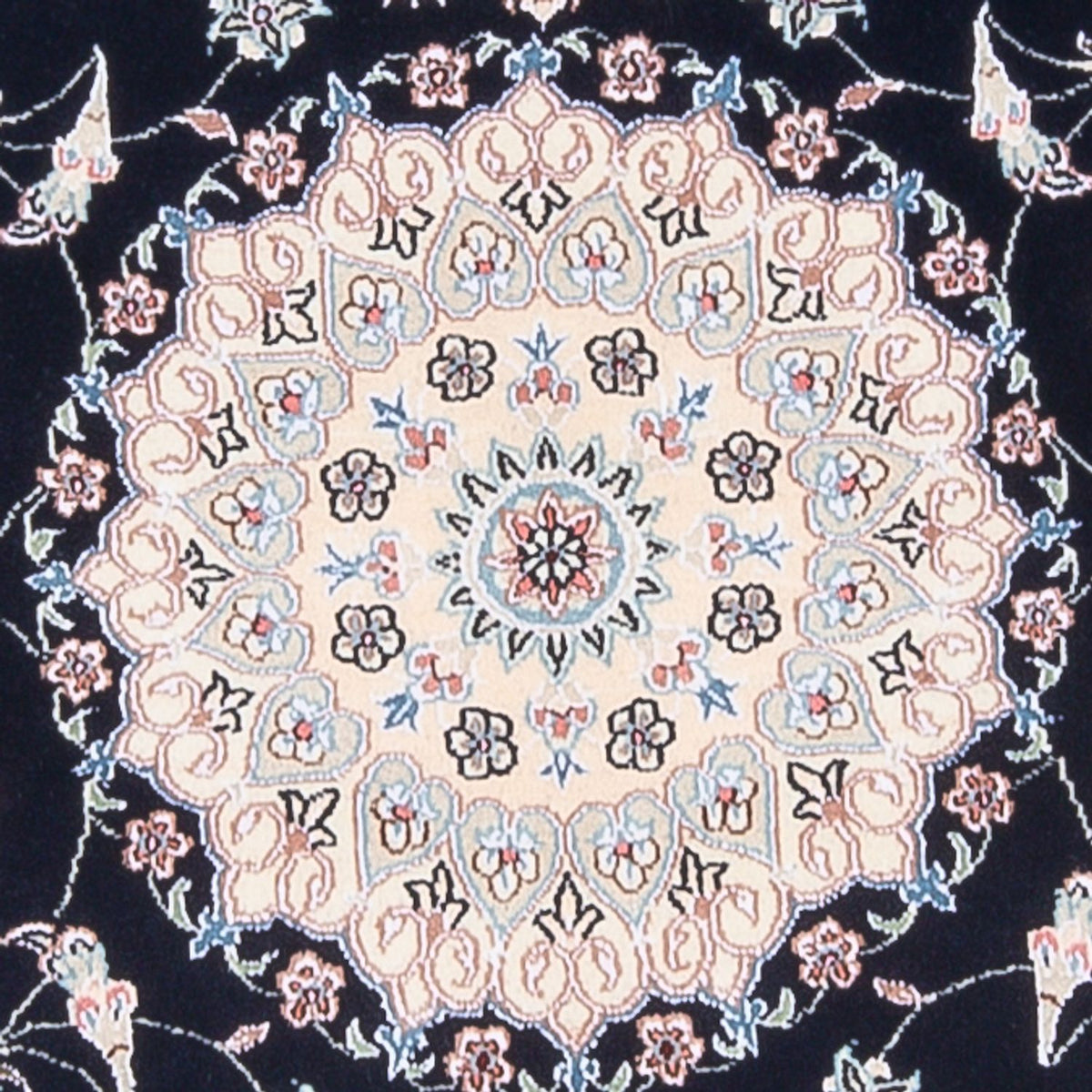 Tapis persan - Nain - Premium - 141 x 93 cm - bleu foncé