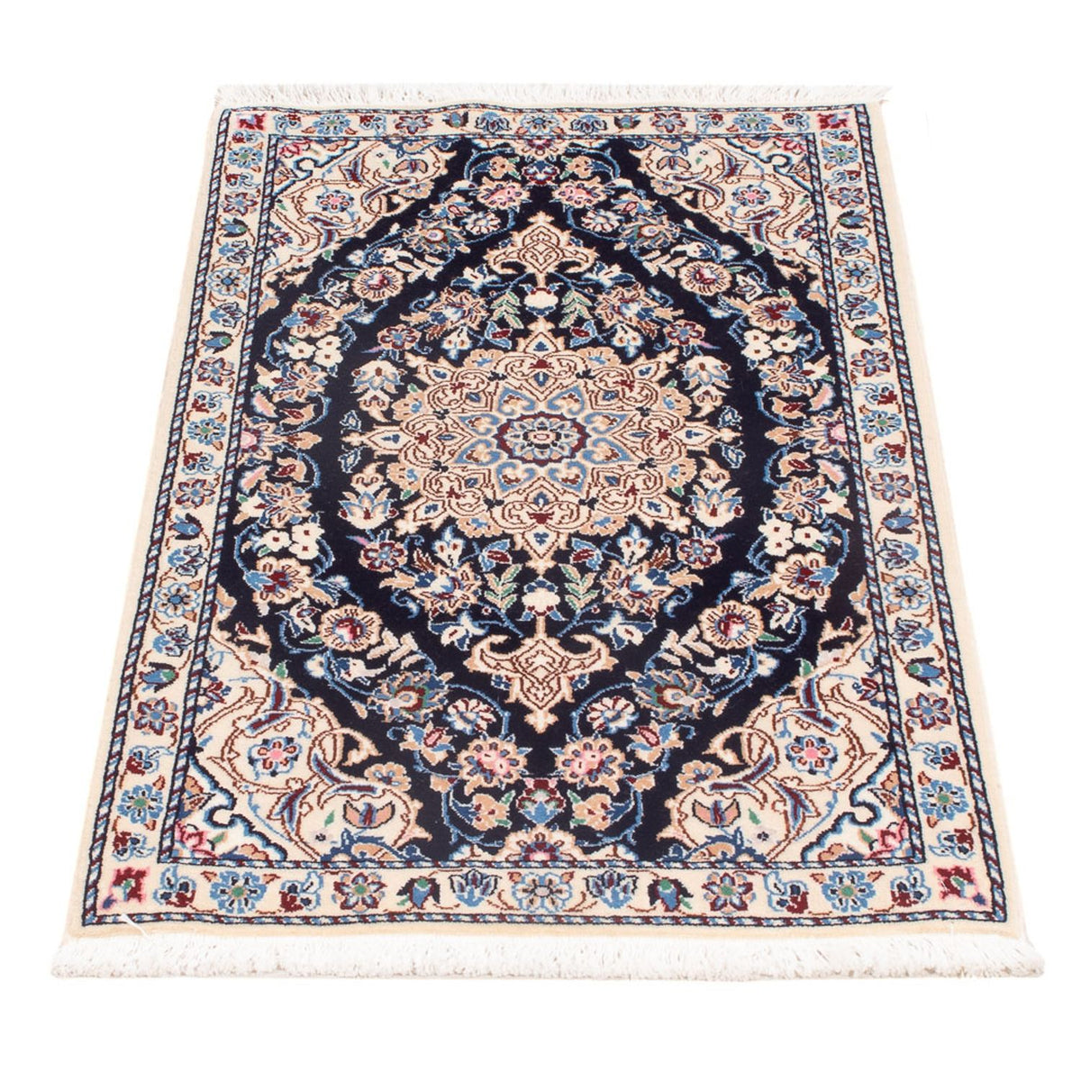 Tapis persan - Nain - Premium - 83 x 48 cm - bleu foncé