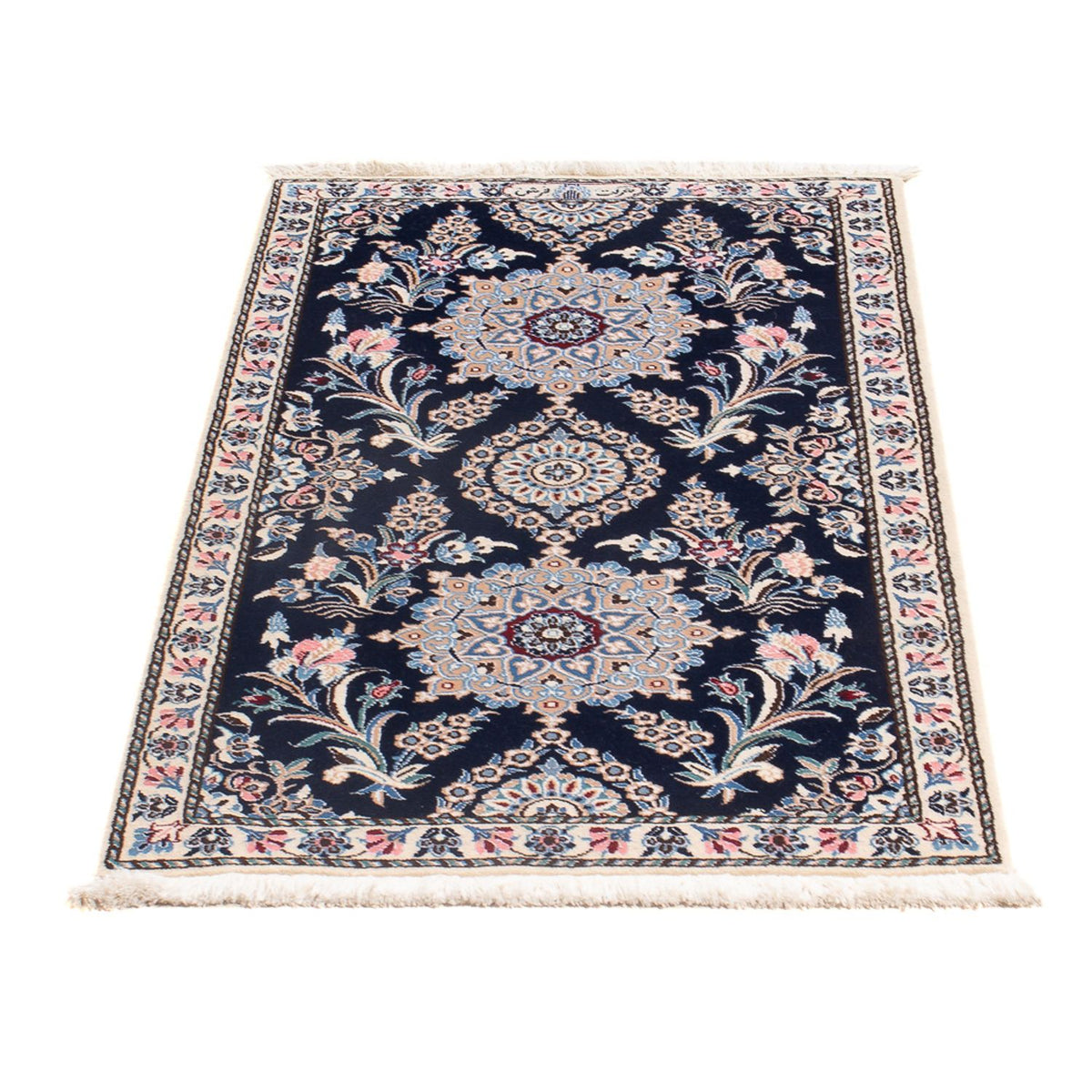 Tapis persan - Nain - Premium - 112 x 57 cm - bleu foncé