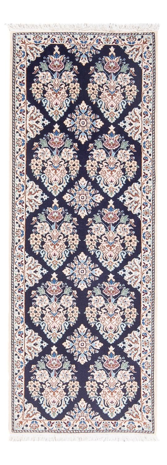 Tapis de couloir Tapis persan - Nain - Premium - 145 x 53 cm - bleu foncé