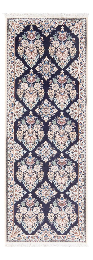 Tapis de couloir Tapis persan - Nain - Premium - 145 x 53 cm - bleu foncé