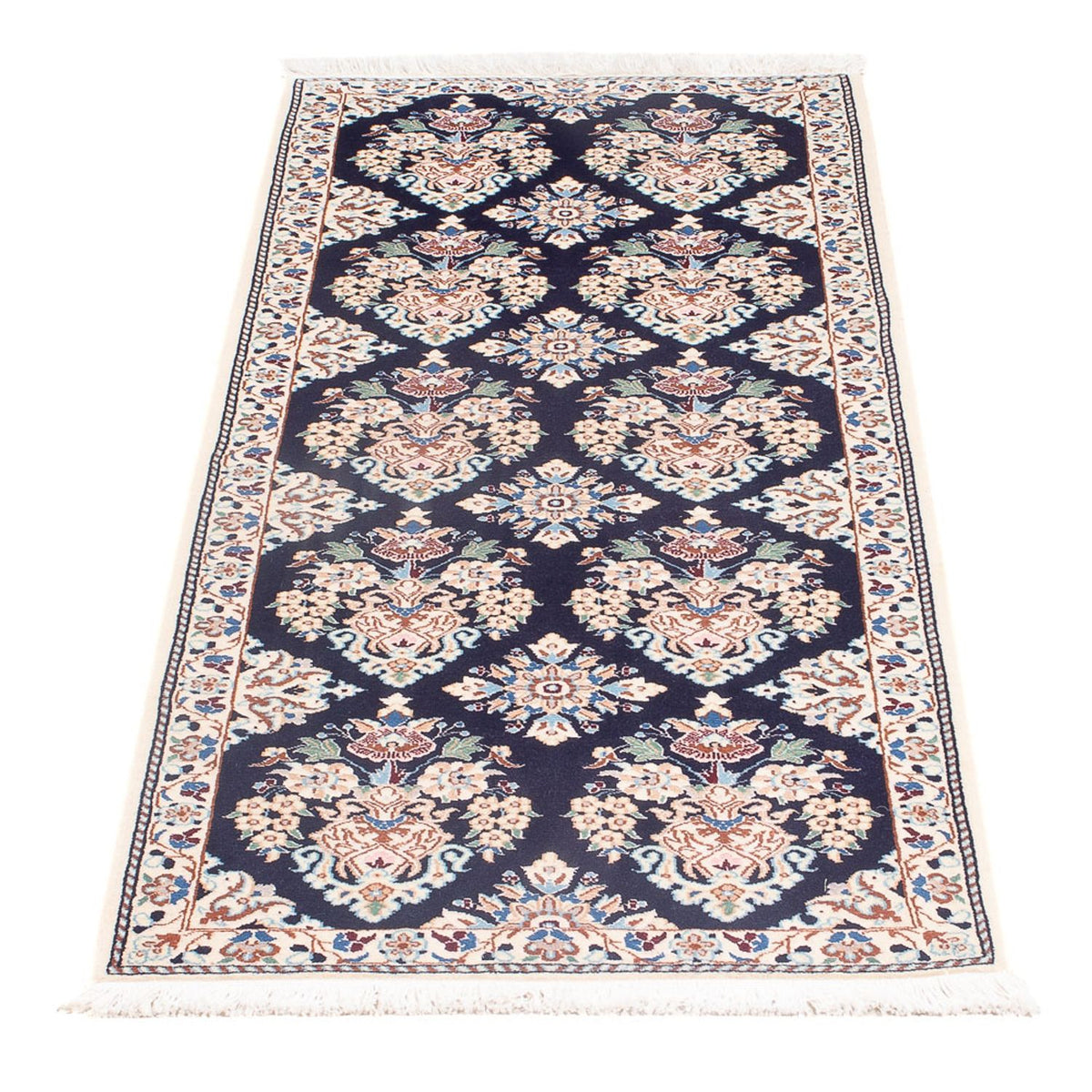 Tapis de couloir Tapis persan - Nain - Premium - 145 x 53 cm - bleu foncé