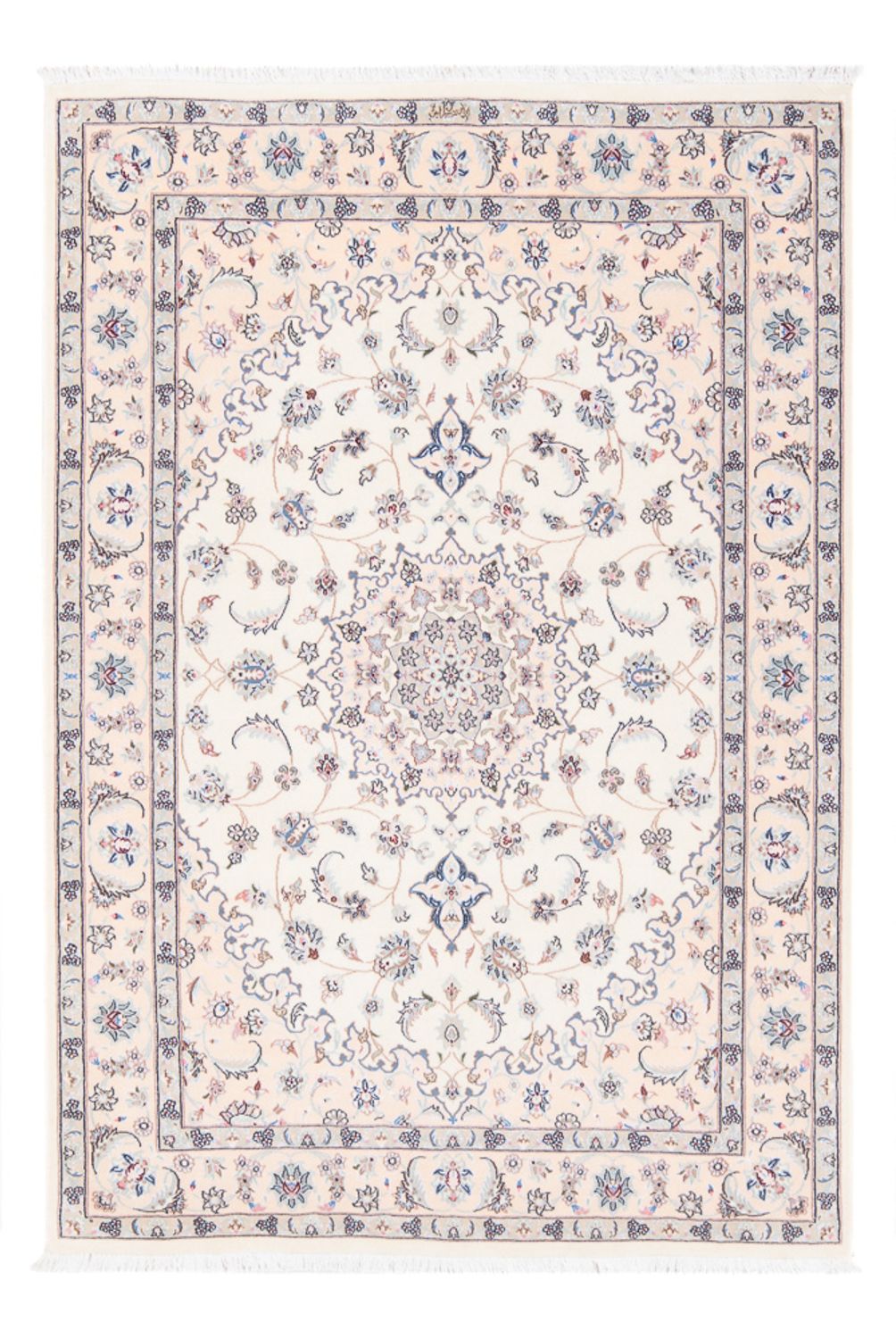 Tapis persan - Nain - Premium - 160 x 108 cm - crème