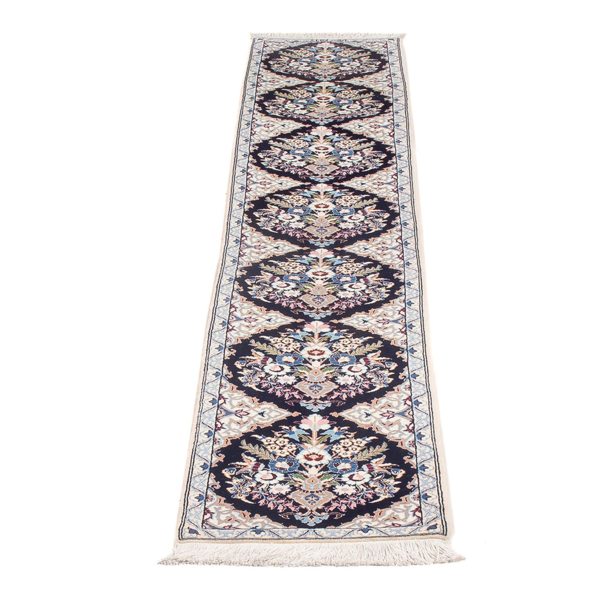 Tapis de couloir Tapis persan - Nain - Premium - 213 x 35 cm - bleu foncé
