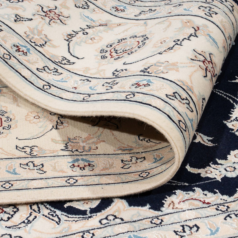 Tapis persan - Nain - 261 x 223 cm - bleu foncé