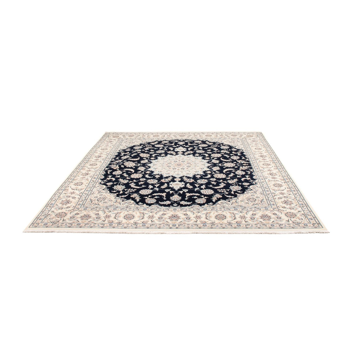 Tapis persan - Nain - 261 x 223 cm - bleu foncé