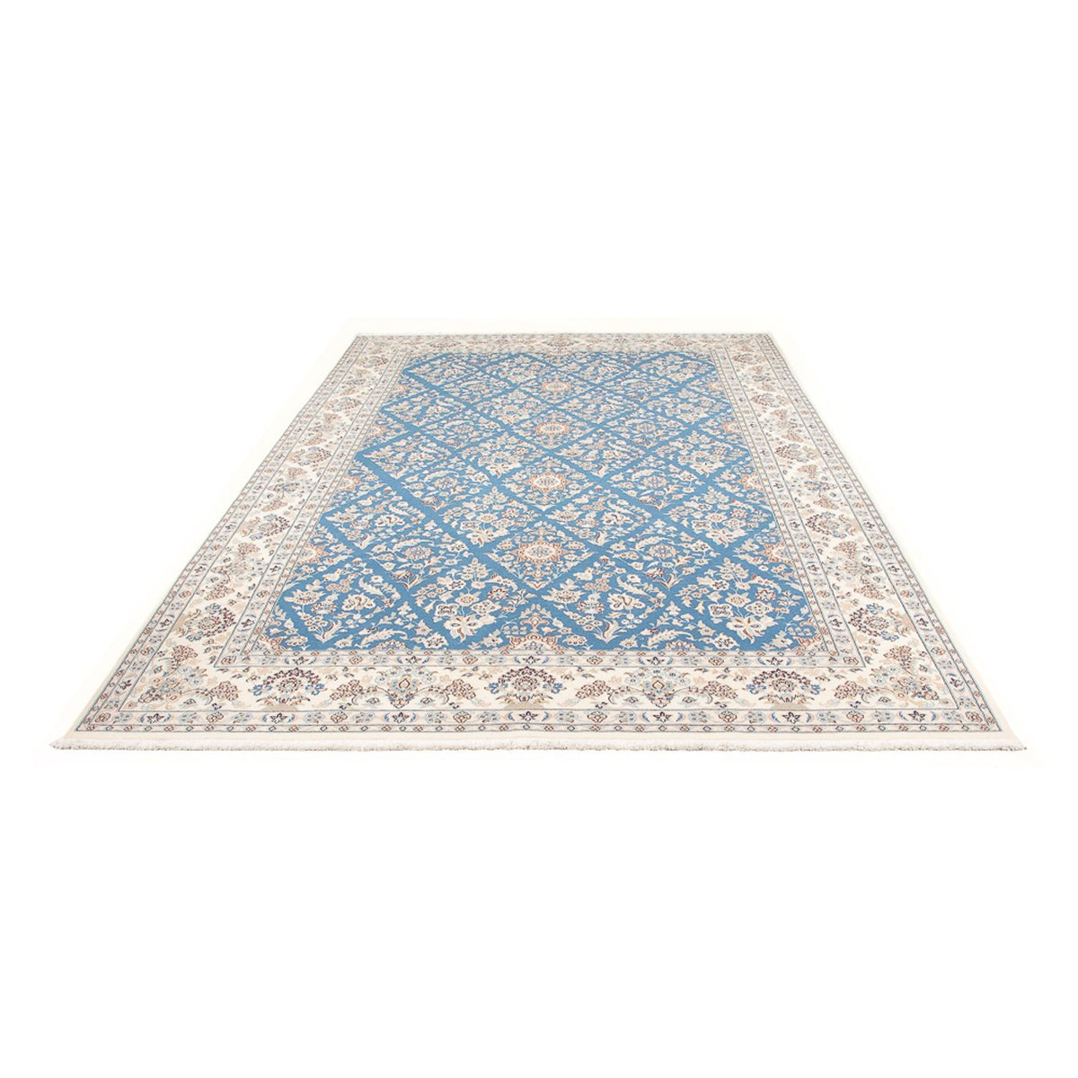 Tapis persan - Nain - 304 x 198 cm - bleu clair