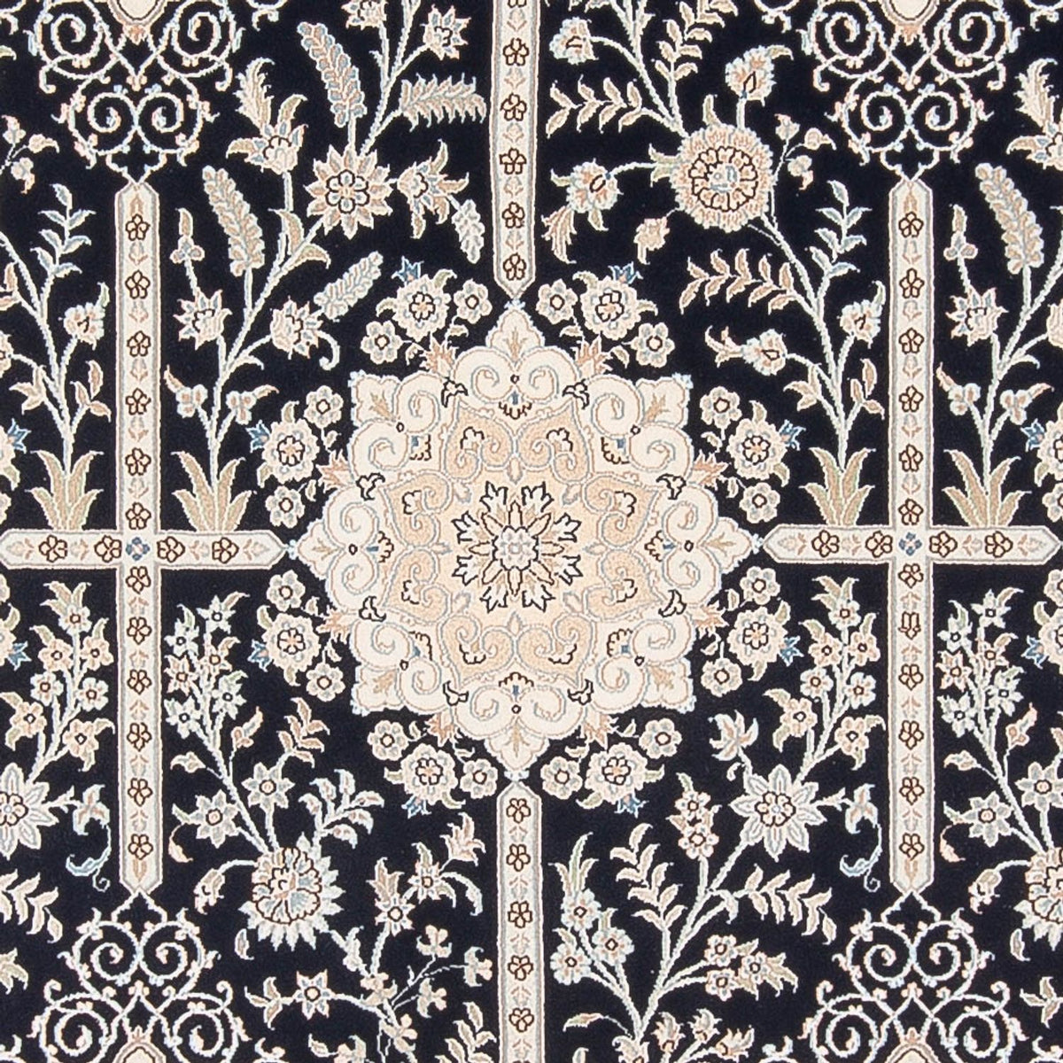 Tapis persan - Nain - Premium - 294 x 198 cm - bleu foncé