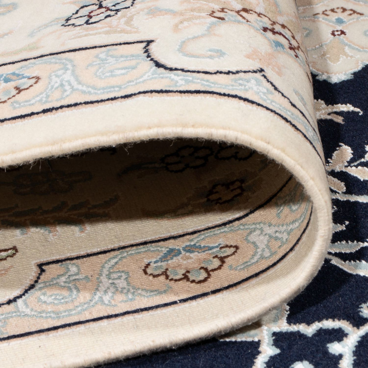 Tapis persan - Nain - Premium - 312 x 202 cm - bleu foncé
