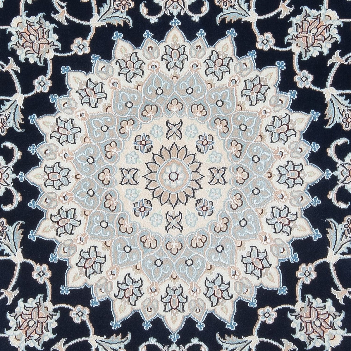 Tapis persan - Nain - Premium ronde - 150 x 150 cm - bleu foncé
