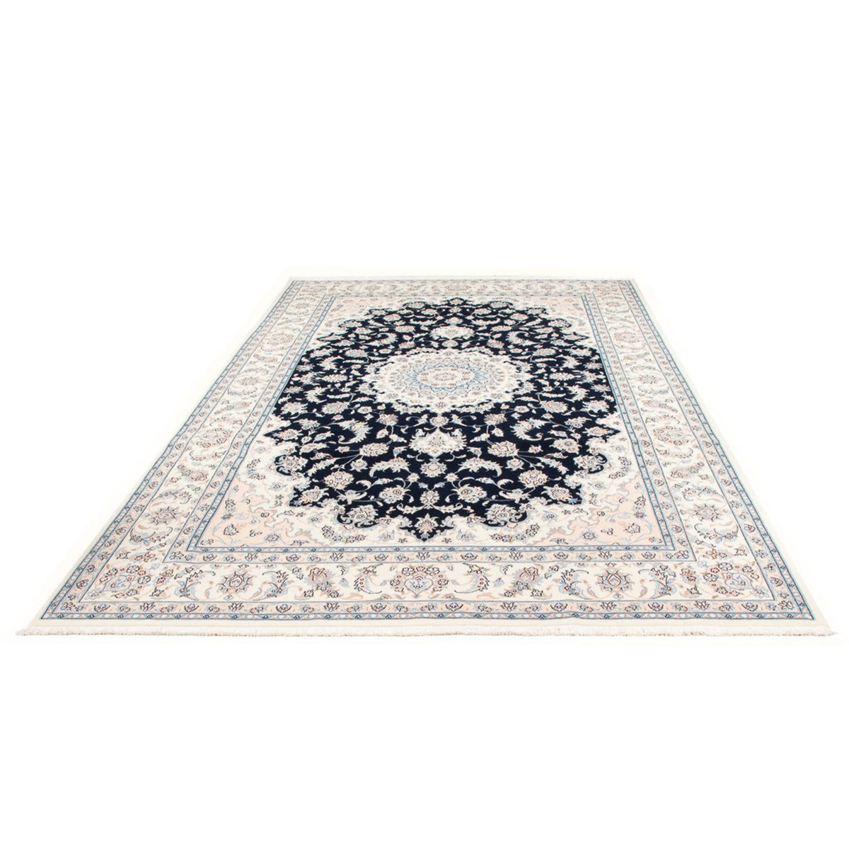 Tapis persan - Nain - Premium - 303 x 200 cm - bleu foncé