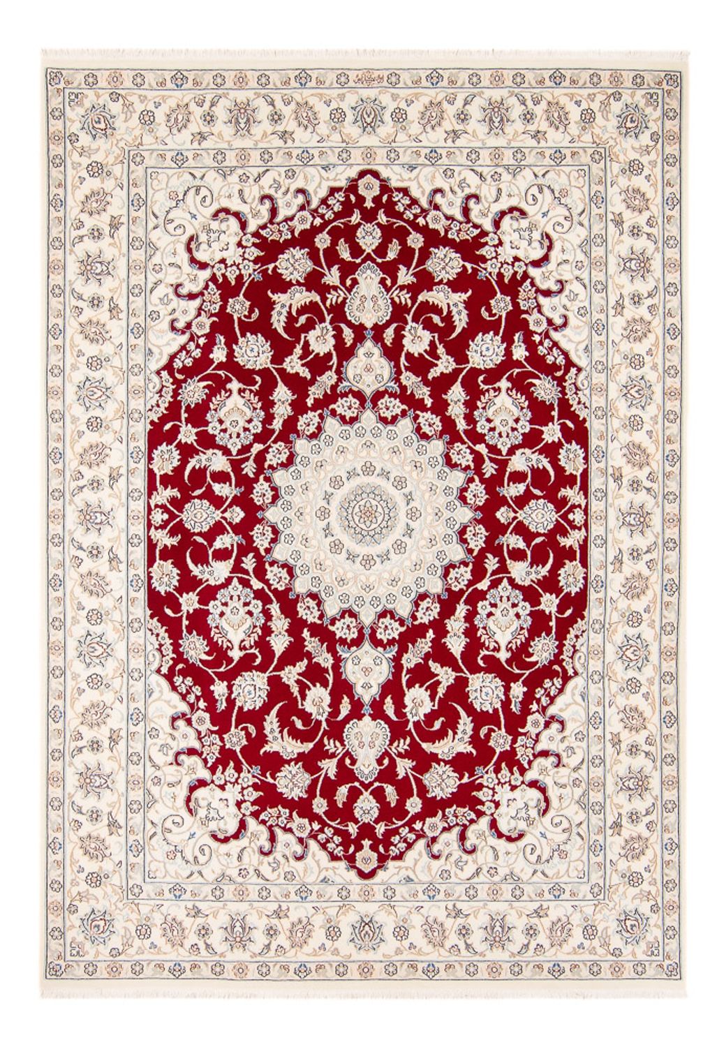 Tapis persan - Nain - 242 x 168 cm - rouge