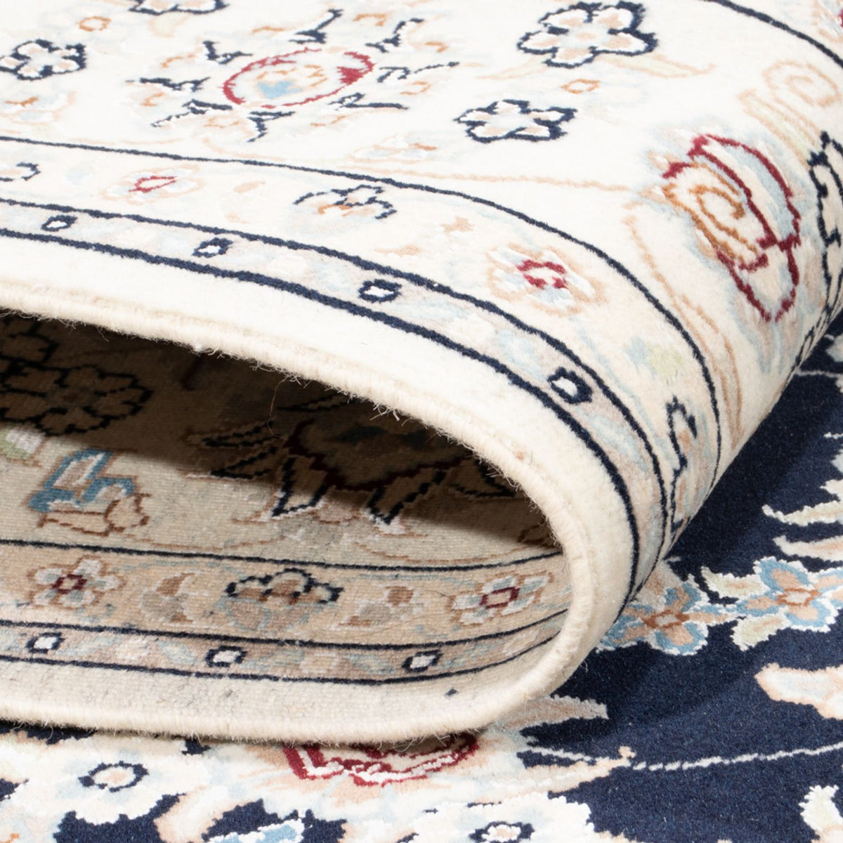 Tapis persan - Nain - Royal - 196 x 147 cm - bleu foncé