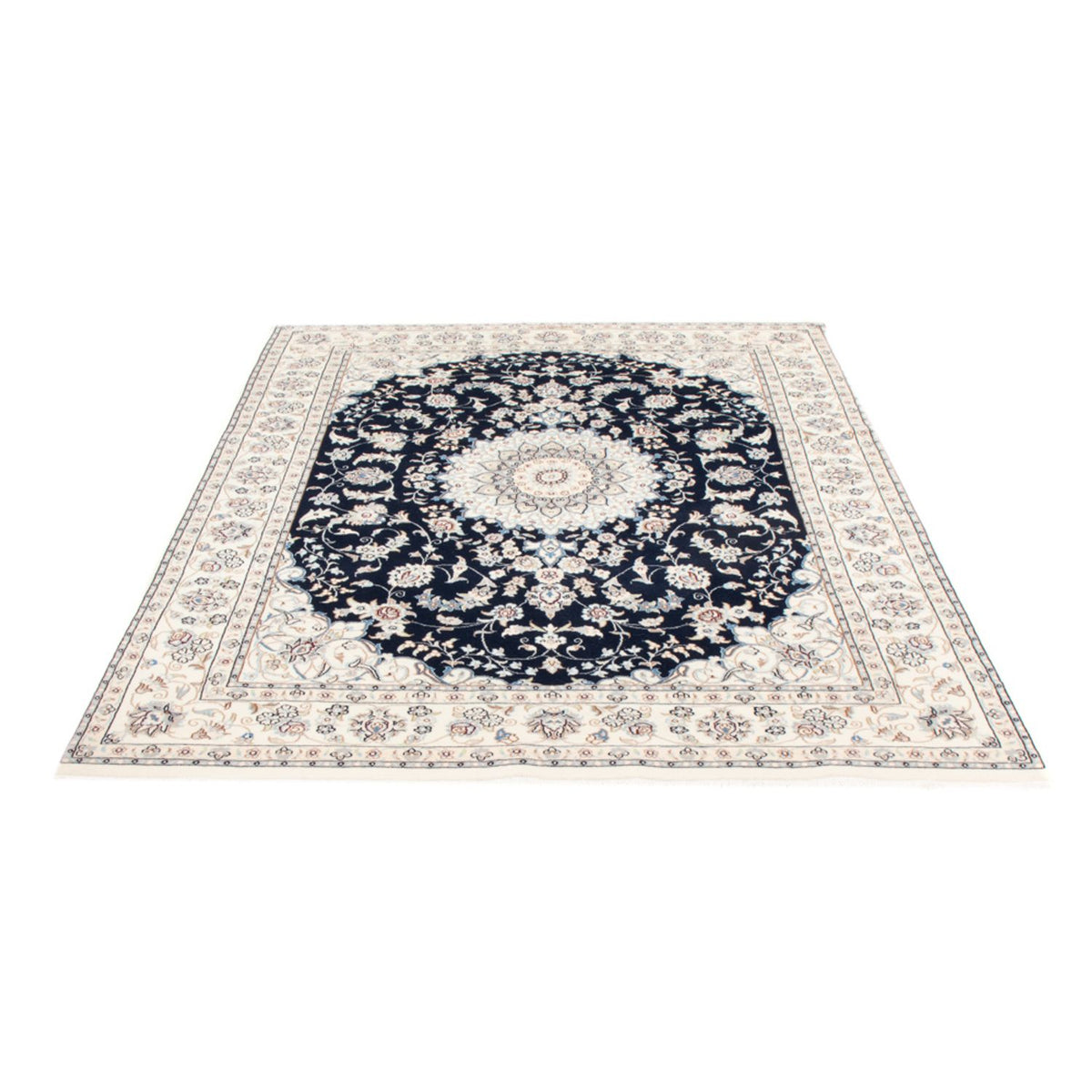 Tapis persan - Nain - Royal - 196 x 147 cm - bleu foncé