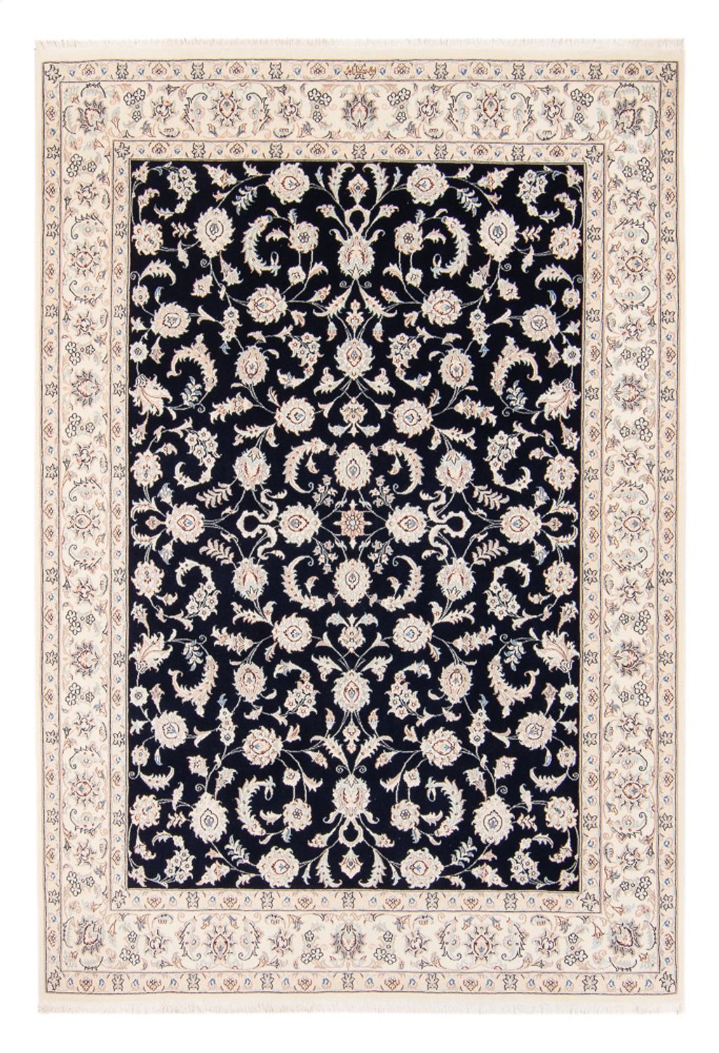 Tapis persan - Nain - 235 x 172 cm - bleu foncé