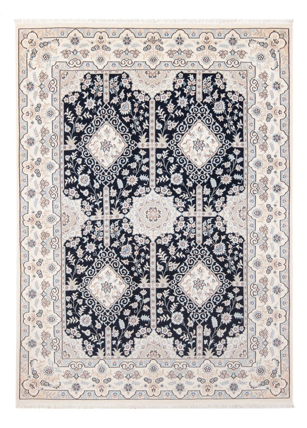 Tapis persan - Nain - Premium - 205 x 153 cm - bleu foncé
