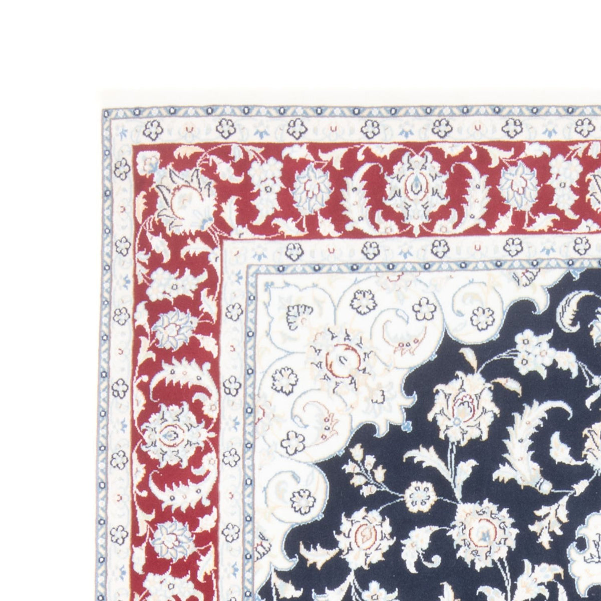 Tapis persan - Nain - Royal - 203 x 145 cm - bleu foncé