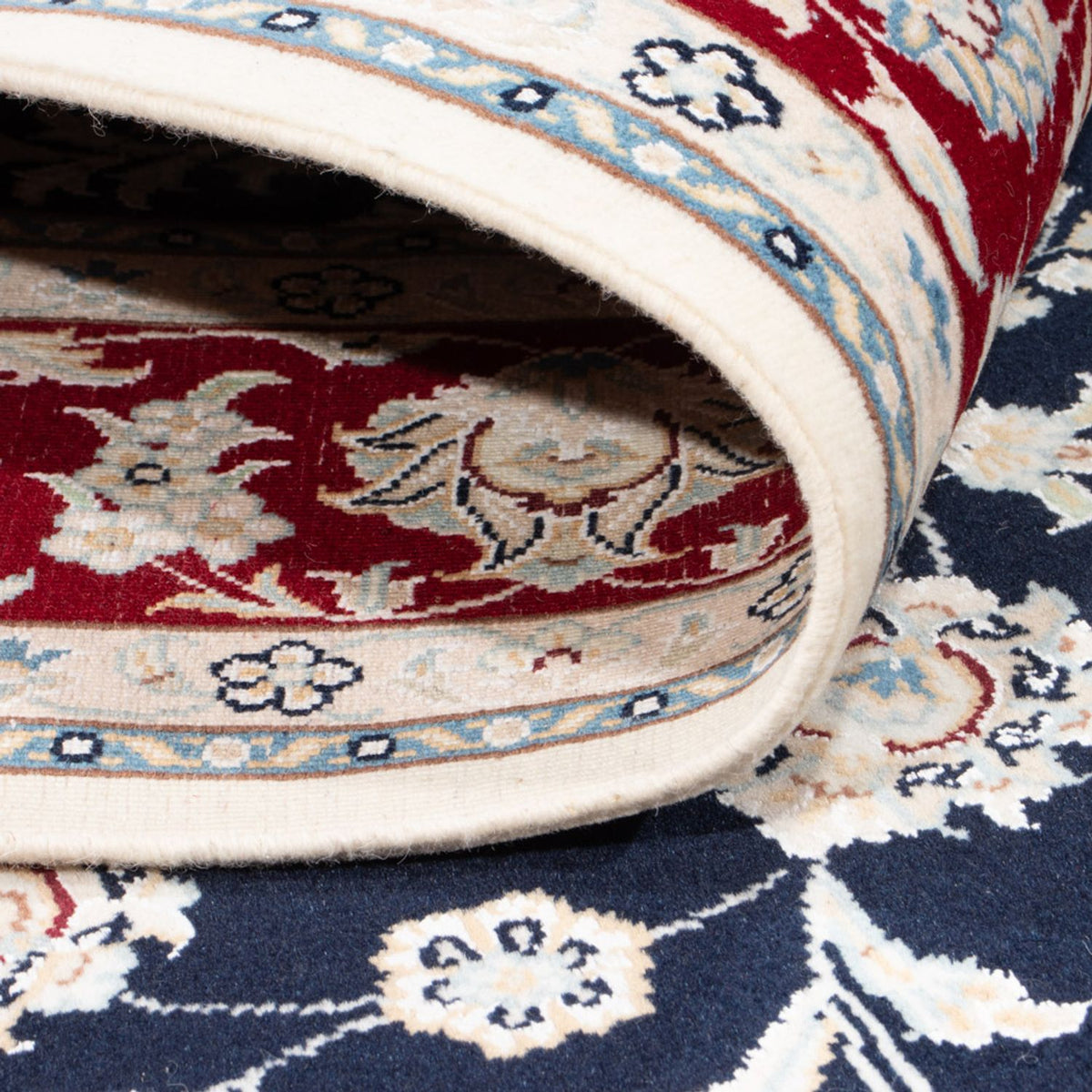 Tapis persan - Nain - Royal - 203 x 145 cm - bleu foncé