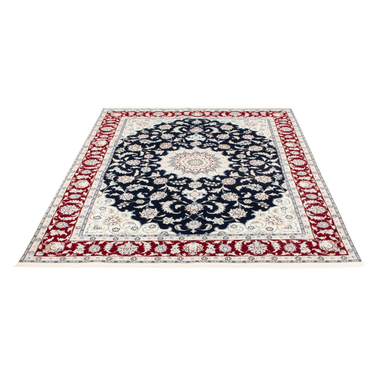Tapis persan - Nain - Royal - 203 x 145 cm - bleu foncé