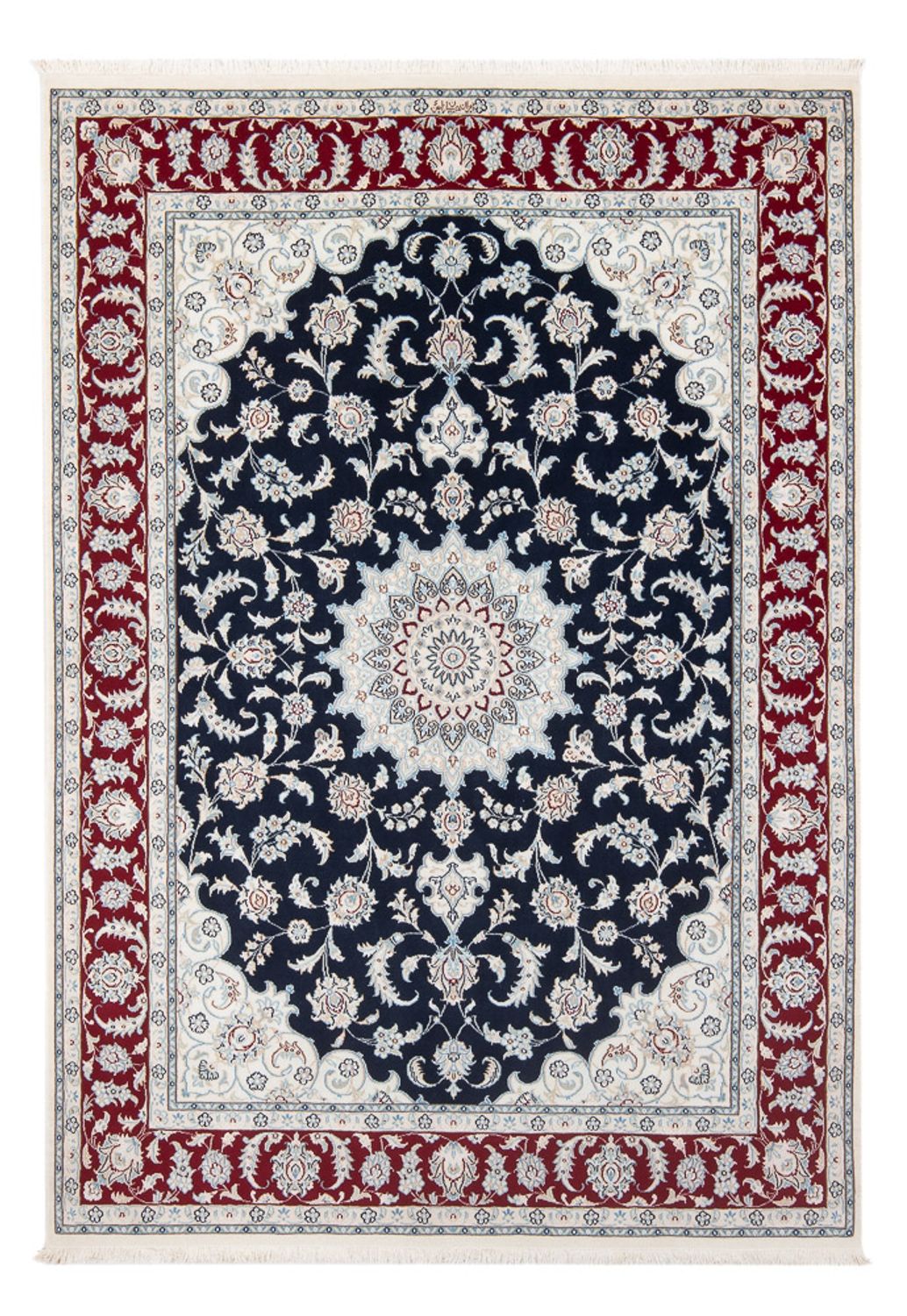 Tapis persan - Nain - Premium - 207 x 149 cm - bleu foncé