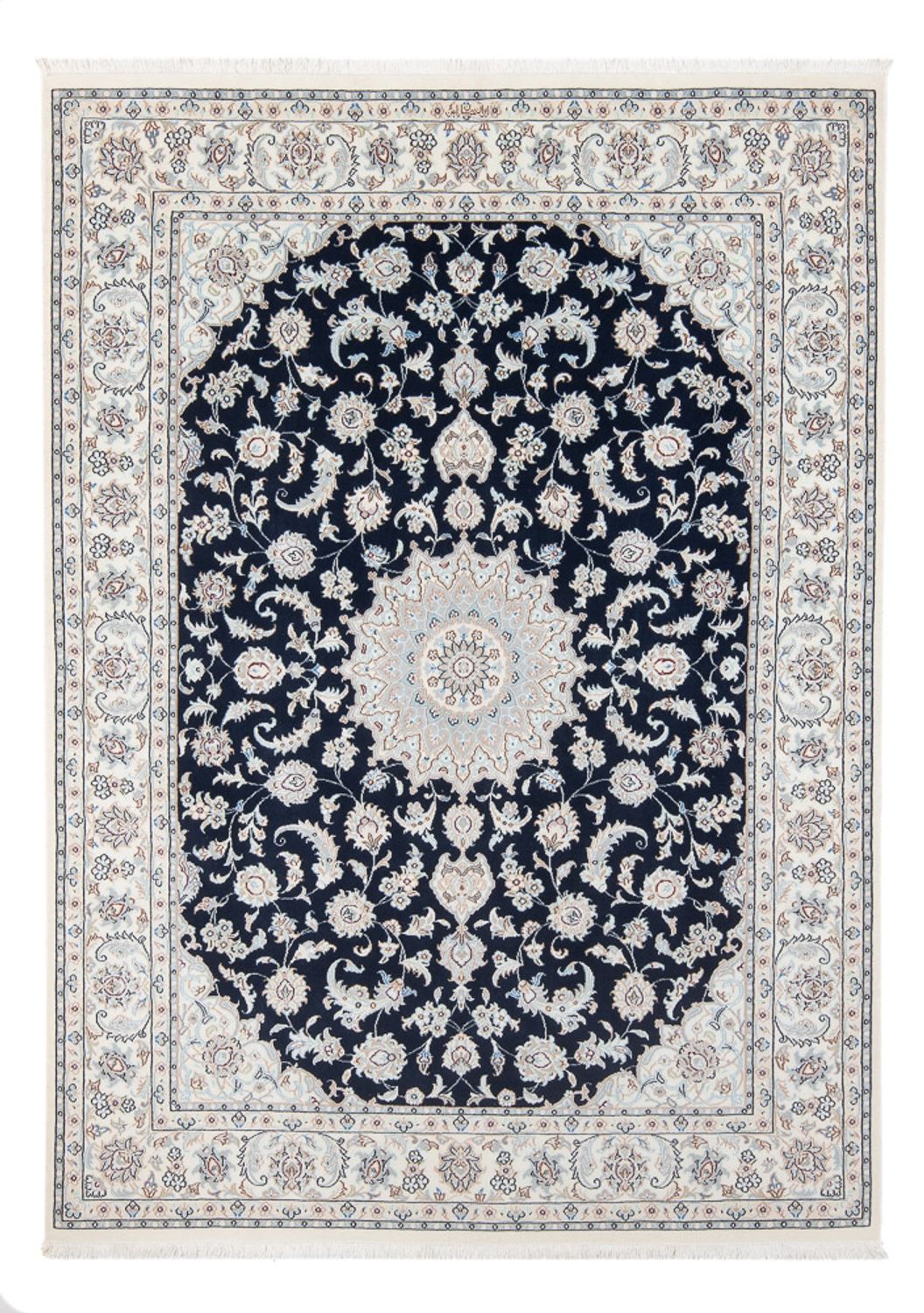 Tapis persan - Nain - Premium - 202 x 150 cm - bleu foncé